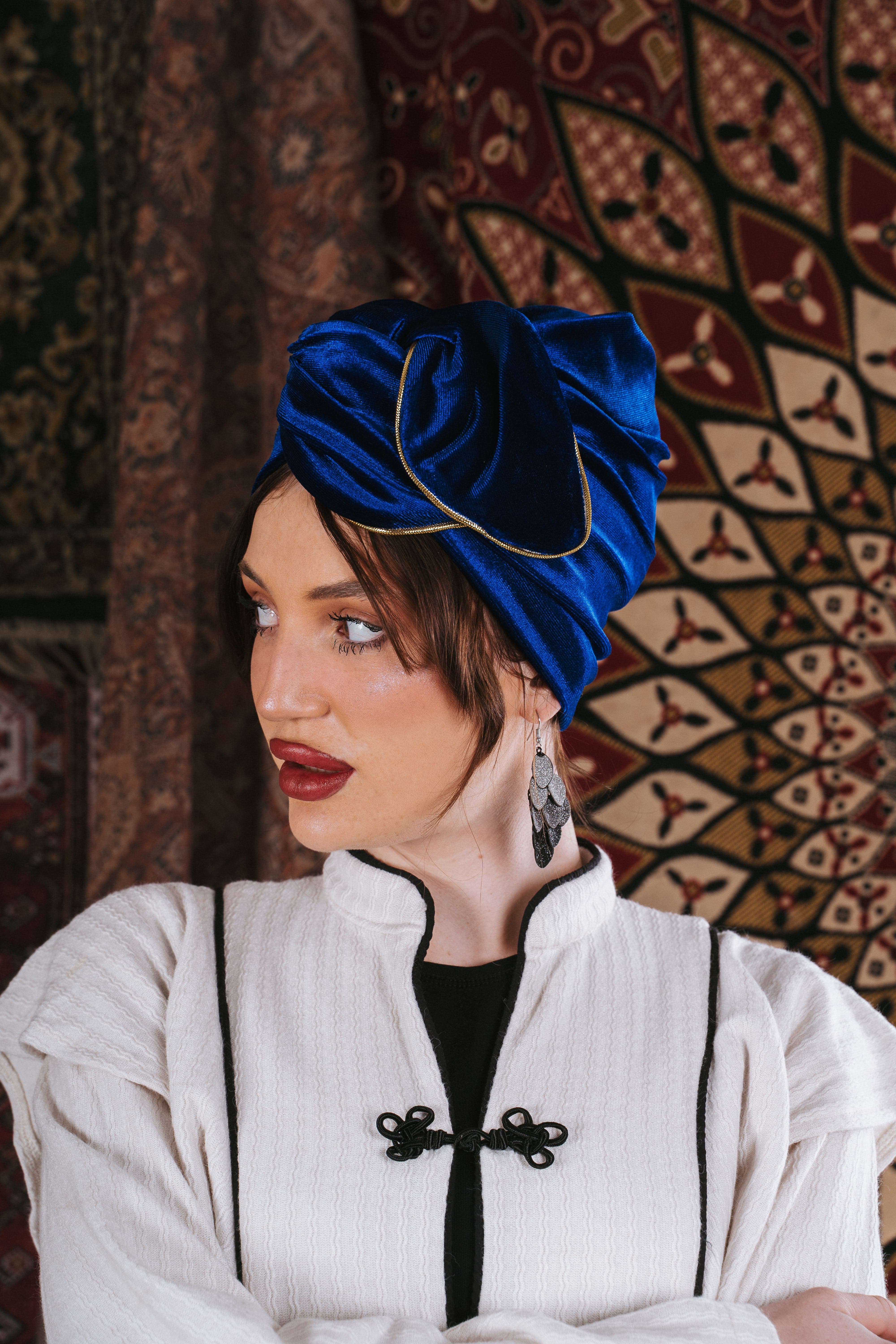 Royal Blue Gold Velvet