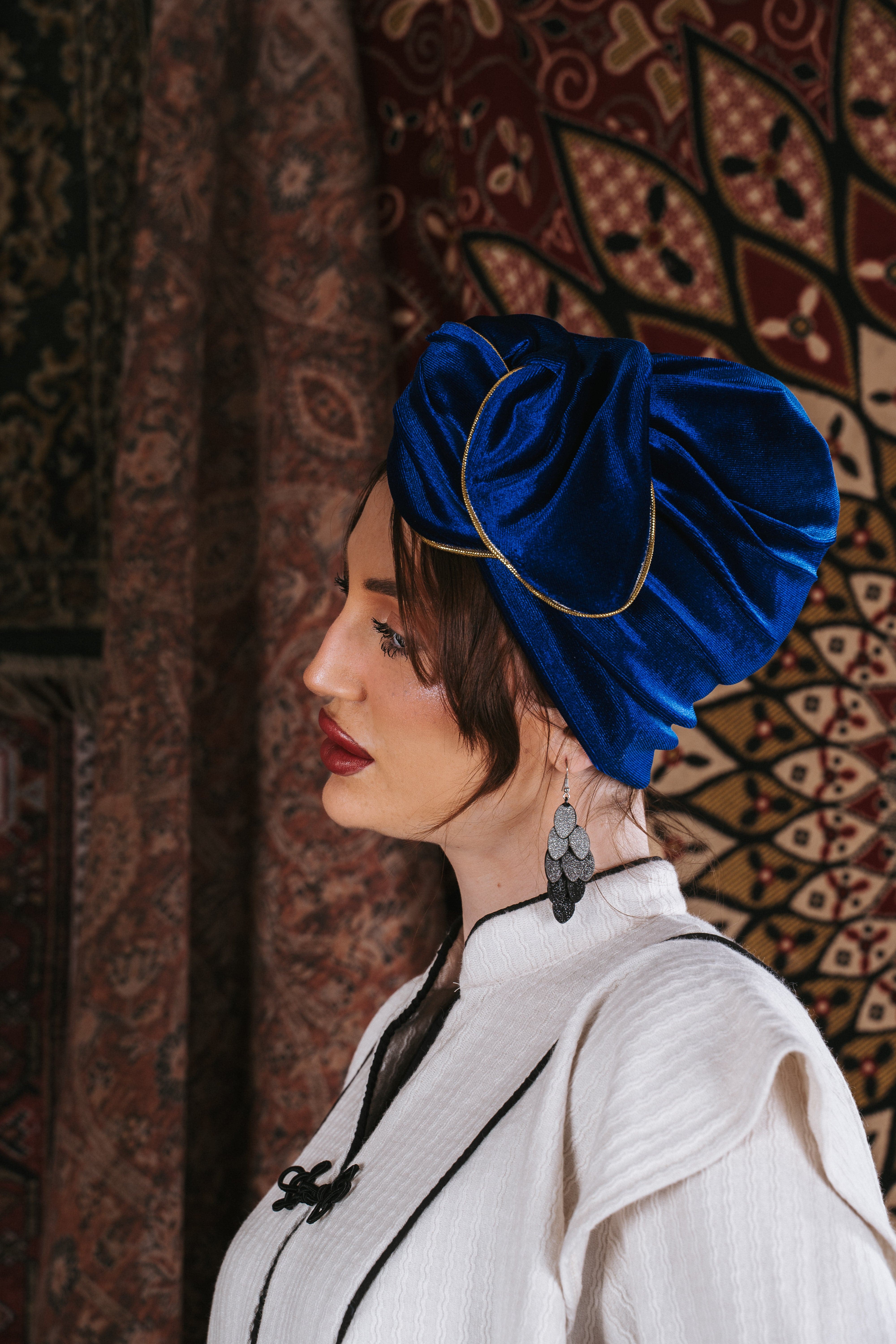 Royal Blue Gold Velvet