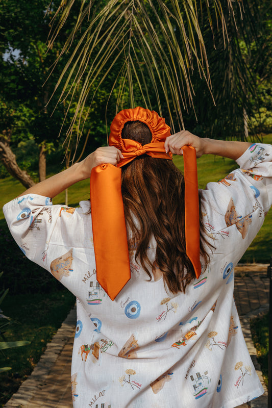 Orange Satin Foulard